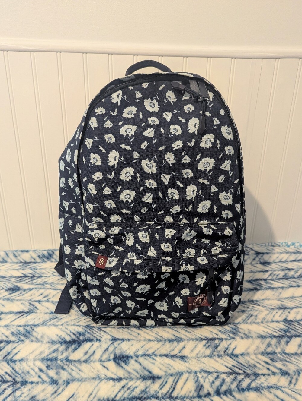 Navy Blue Floral Printed Backpack x1